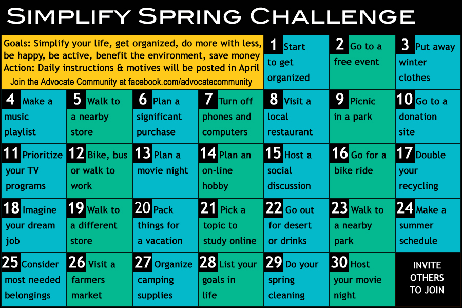 Community Advocate - 30 Day Simplify Spring Challenge